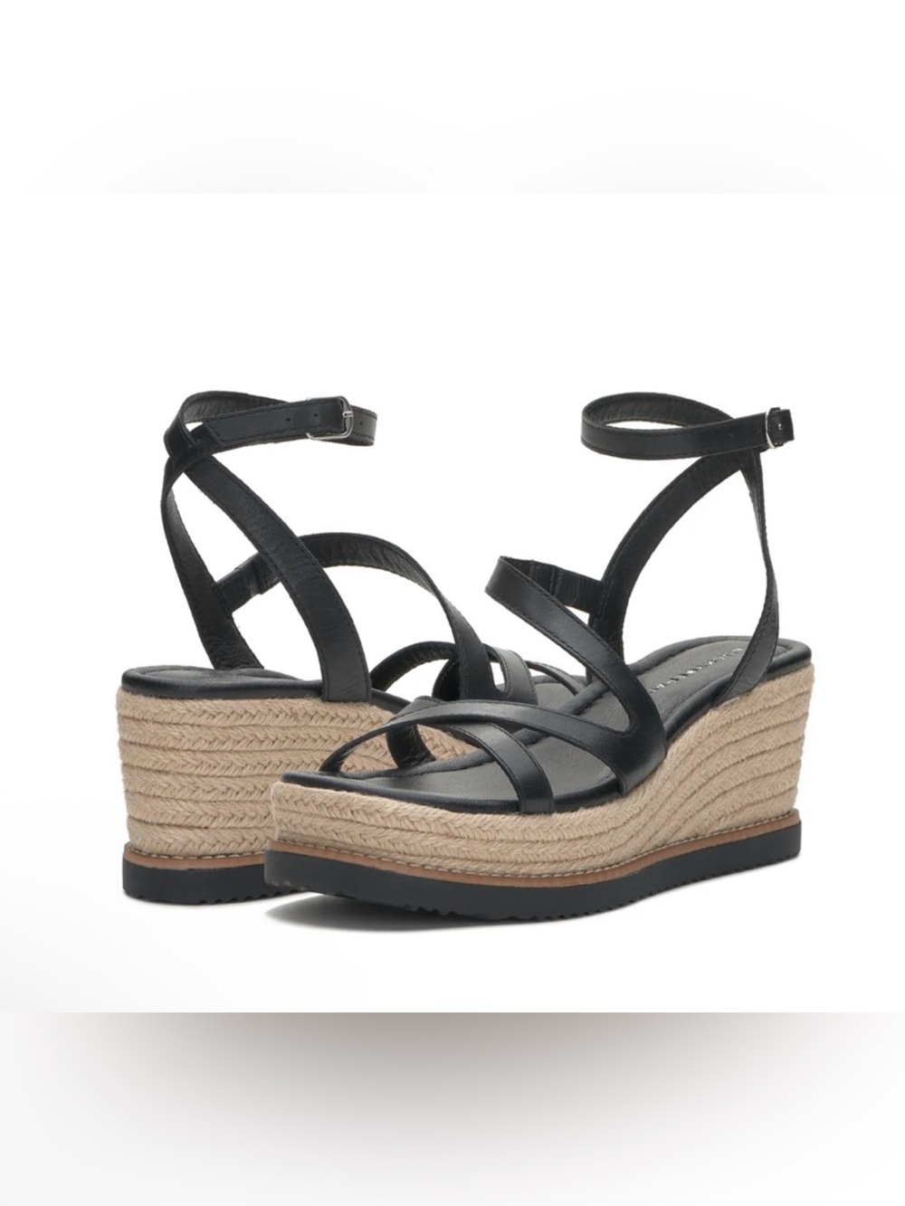 🚨Lucky Brand Caroline Espadrille Wedge Sandals | Sz. 9.5M | Black (NWB)